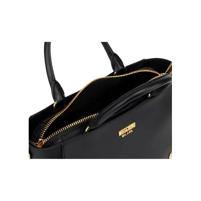 MOSCHINO Logo-lettering Leather Shoulder Bag-4