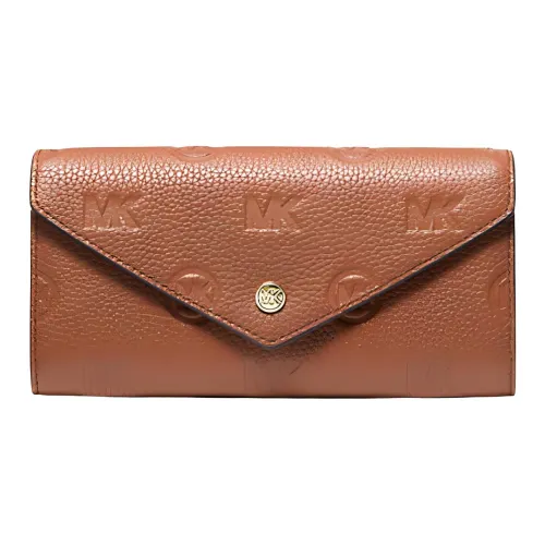 MICHAEL KORS Jet Set Travel Cow Leather Wallet Large Size Women's Brown