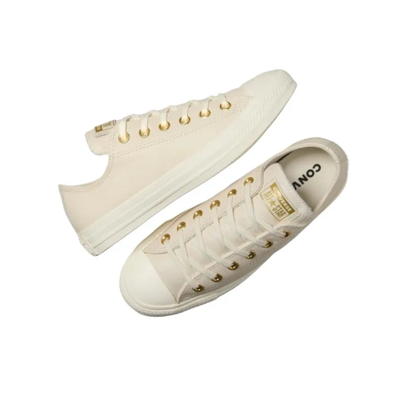 Converse Chuck Taylor All Star Anti Slip Wear Resistant Low Top Skateboard Shoes Women's Beige-4