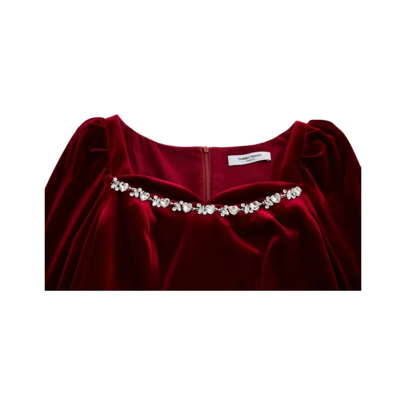 TAMMY TANGS Long Sleeved Dress Women's Red-2