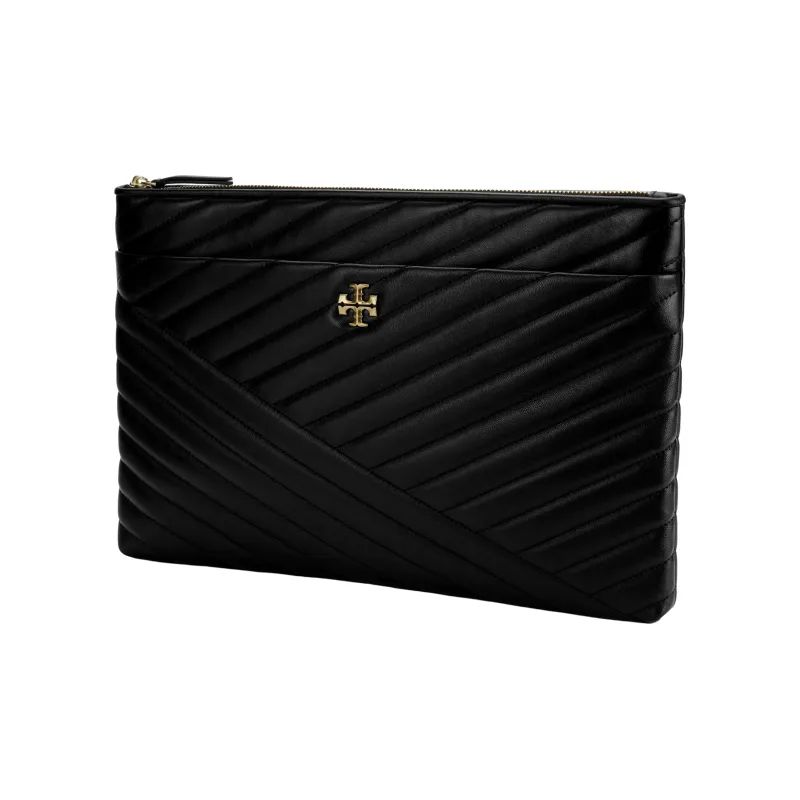 TORY BURCH Kira Sheepskin Clutch Regular Women's Black-1