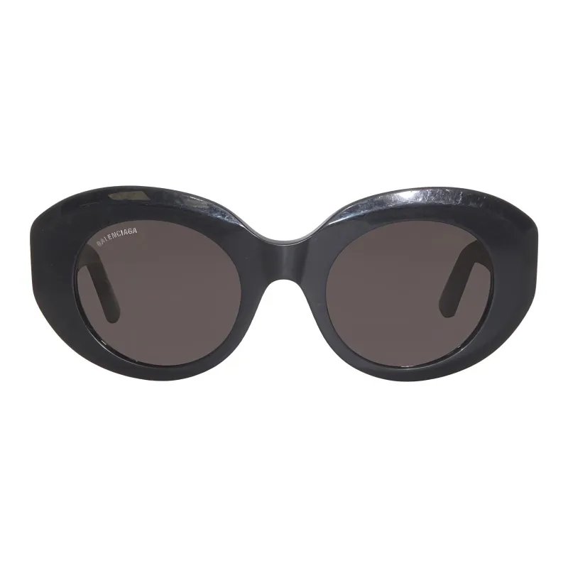 Balenciaga Plastic Oval Sunglasses Women's Black-1