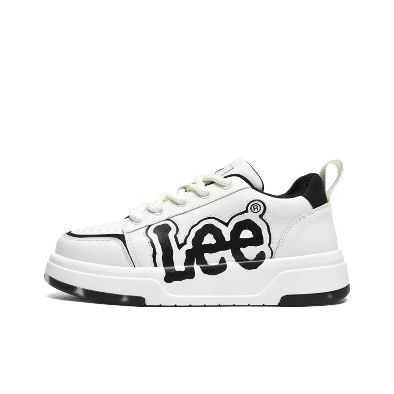 Lee Trendy Versatile, Fashion Minimalist Style White Sneakers Low Top Skateboard Shoes Men's-0