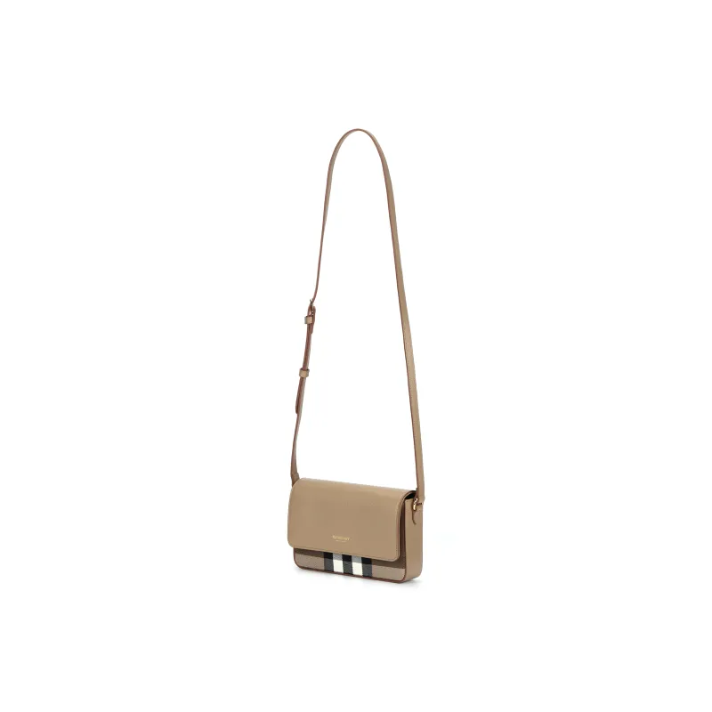 Burberry Calfskin Shoulder Bag, Crossbody Bag Women's Beige-1