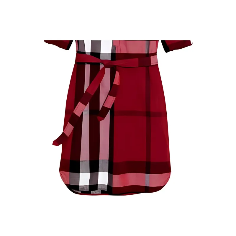 Burberry Short Sleeved Dresses Women's Red-3