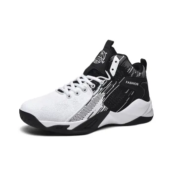 Kuding Chunky Sneakers Unisex High Top Black/White/Black Red