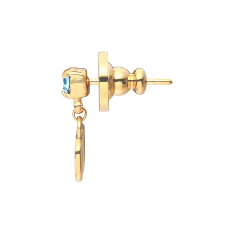 Valentino Brass, Crystal Earrings Unisex Gold-2