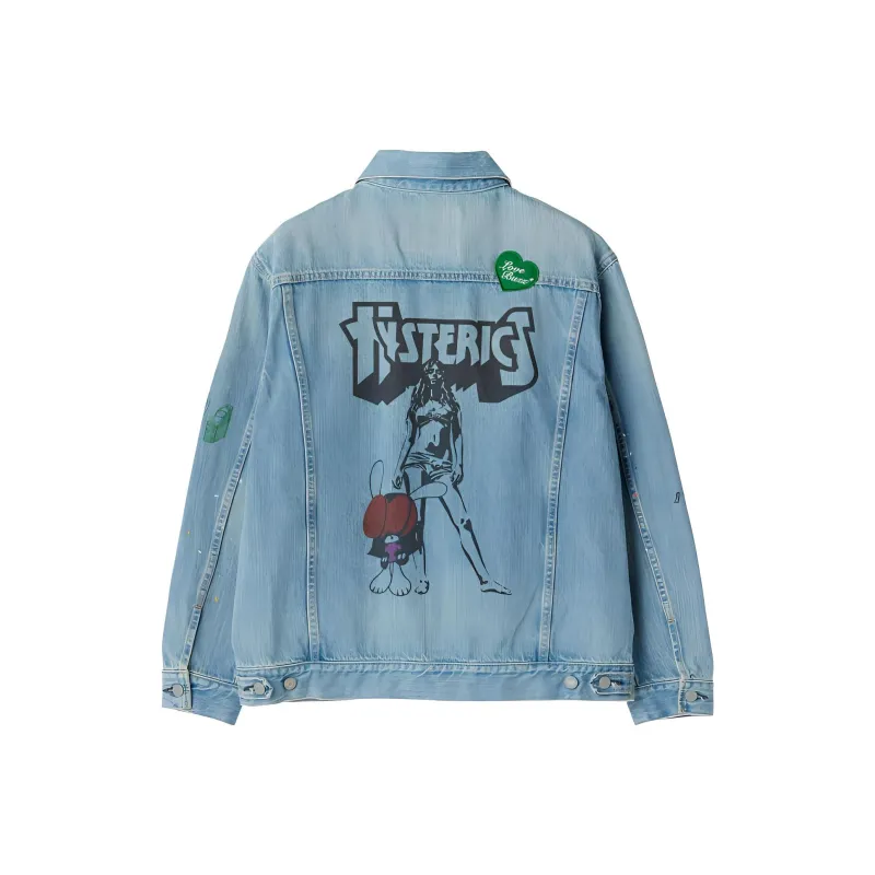 HYSTERIC GLAMOUR x SKOLOCT SS24 Denim Jacket Men's Light Indigo-1