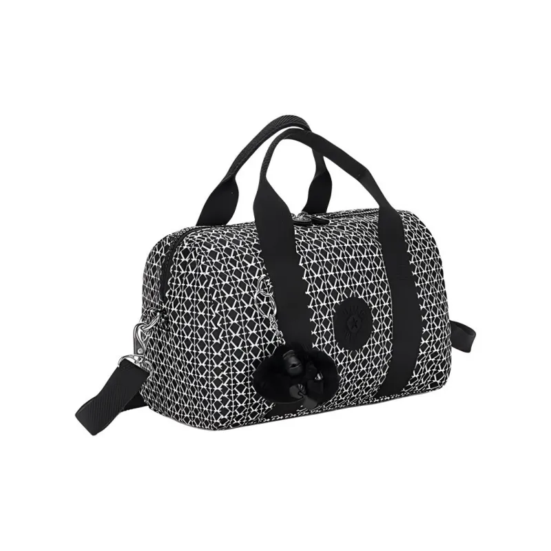 Kipling Polyester Shoulder Bag, Crossbody Bag, Handbag Small Size Women's Black & White-1