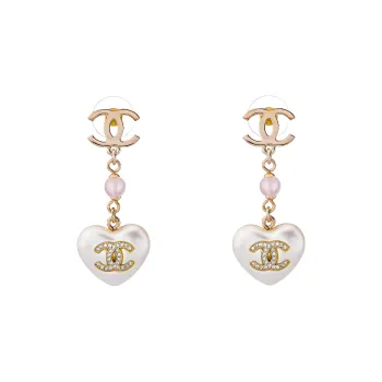 CHANEL Golden CC Earrings Women's Gold