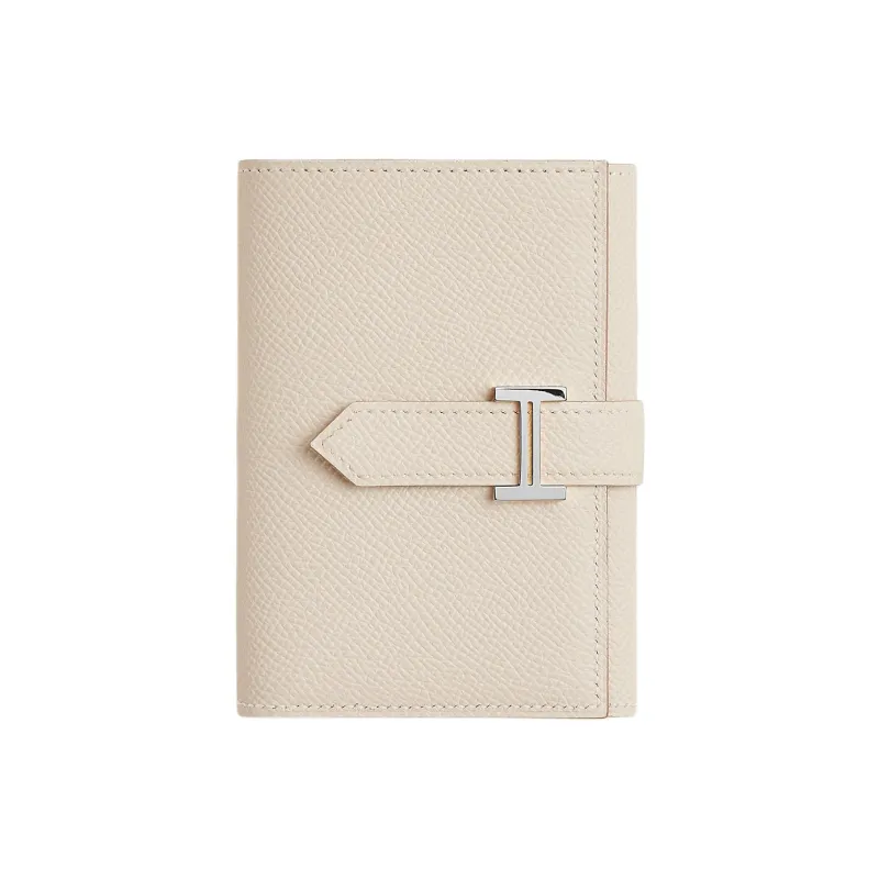 HERMES Bearn Epsom Calfskin Wallet Women's Chalk White & Gold-0