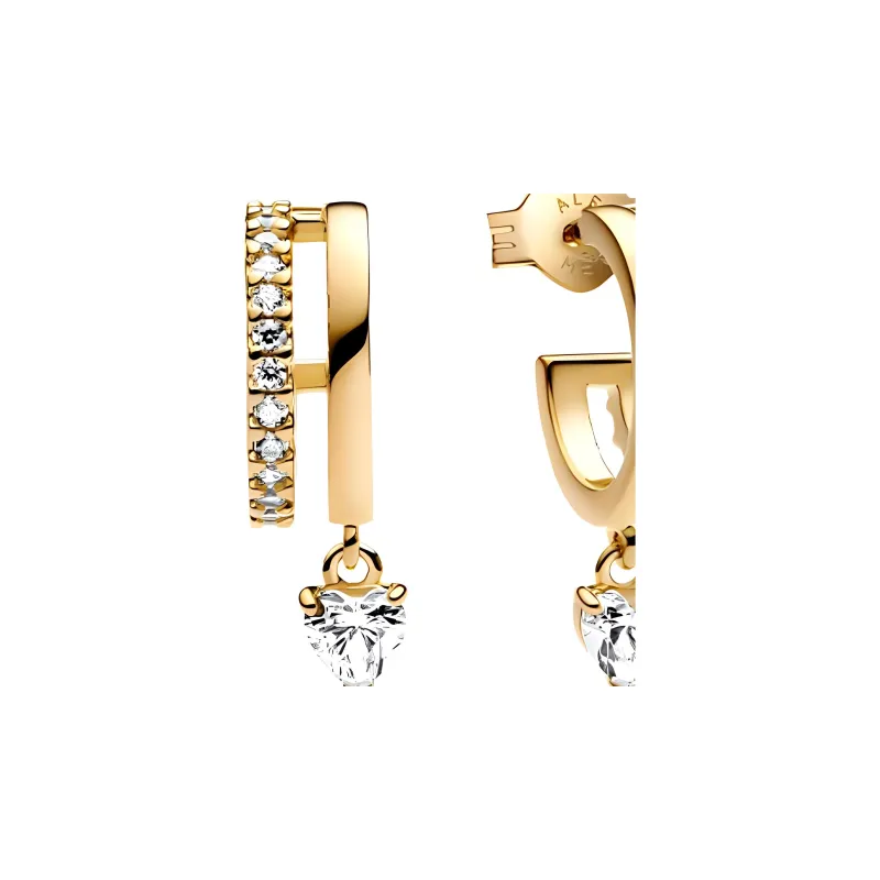 Pandora Gold Plated Earrings Women's Gold-1