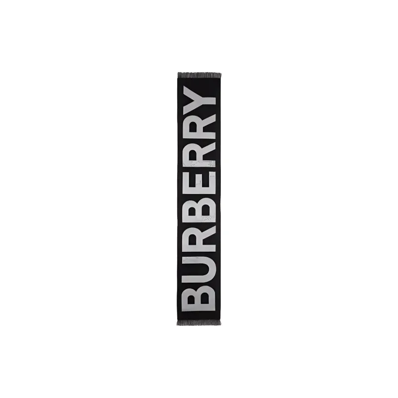 Burberry Knit Scarves Unisex Gray-1