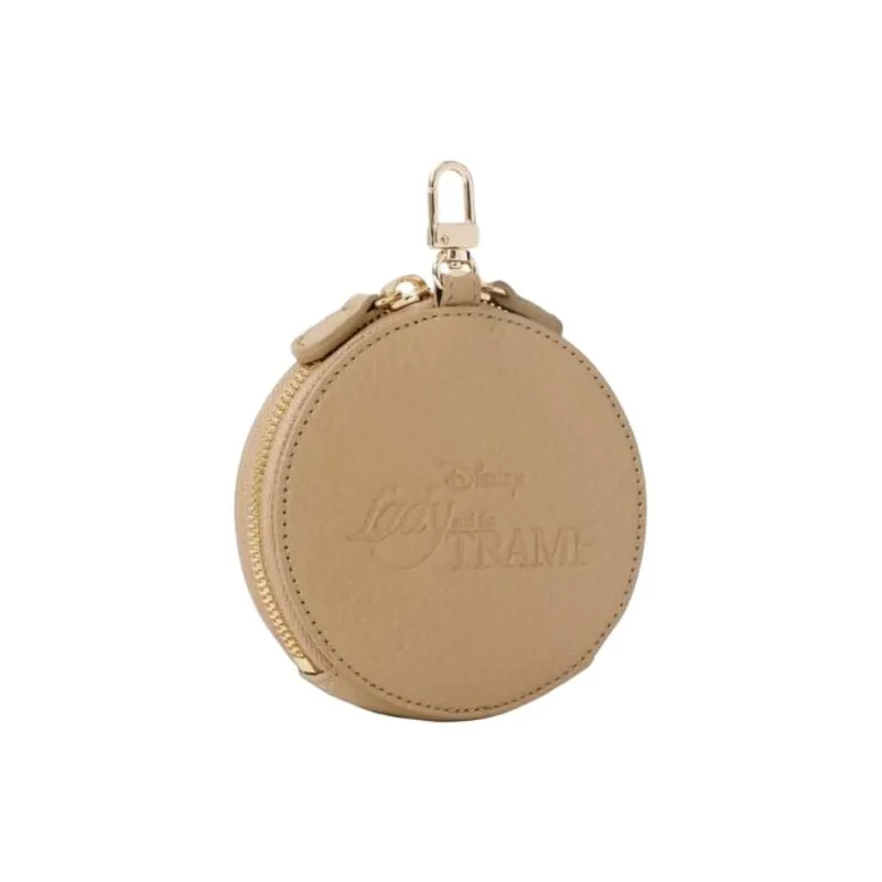 Disney Cow Leather Coin Purse Regular Women's Khaki-1
