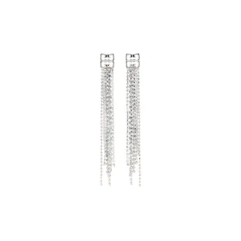 Givenchy Brass Crystal Earrings Women's Silver