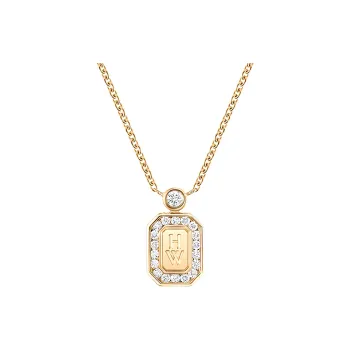 HARRY WINSTON HW Logo 18K Gold Necklaces Women's Rose Gold