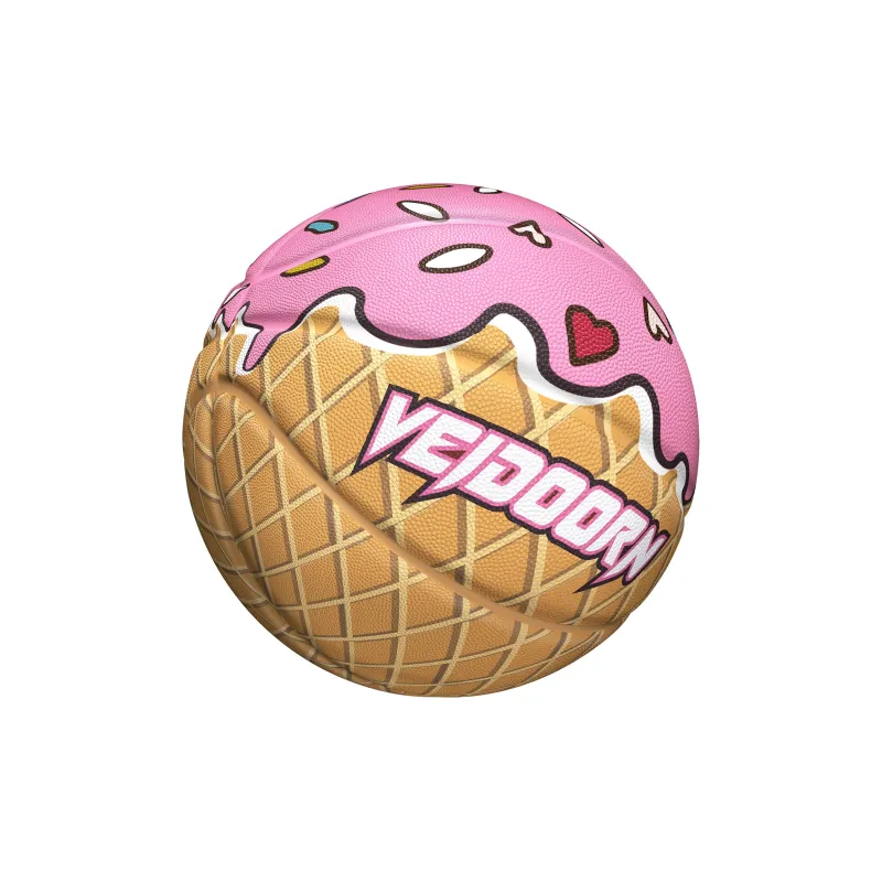 VEIDOORN Rubber Basketball Pink Size 7 Street Training Competition Unisex-4