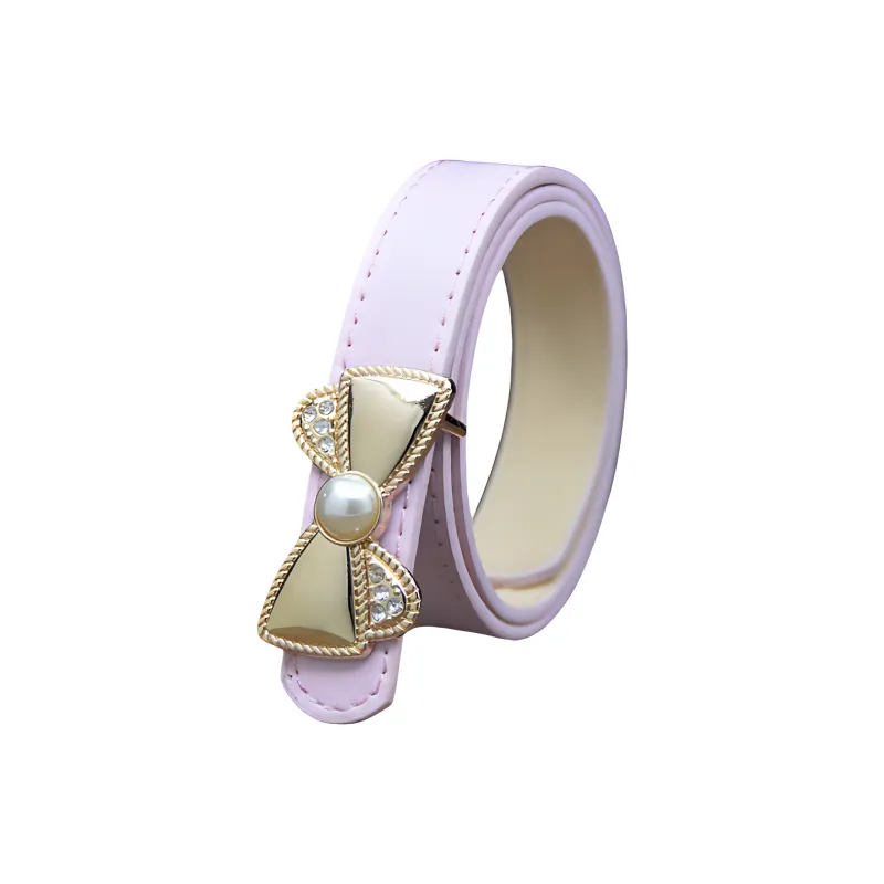 Emperor Penguin Floral Dress With Jeans Belt For Elementary School Students PU Artificial Leather Belts Kids' 2.5cm-1