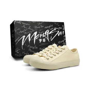 Mengsai Abrasion Resistant Slip Resistant Low Top Canvas Shoes Women's Cream White