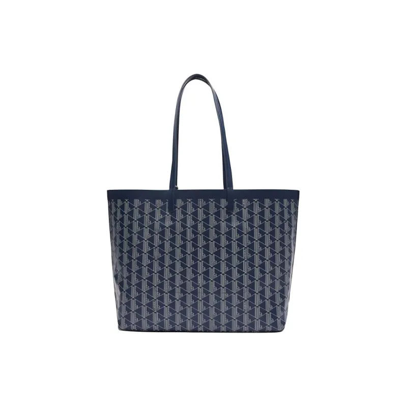 LACOSTE Coated Canvas Tote Bag Shopping Bag Handbag Shoulder Bag Women's Blue-3