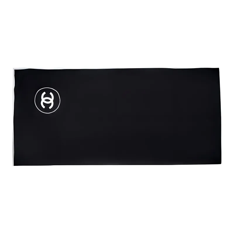 CHANEL Silk Scarves Unisex Black-1