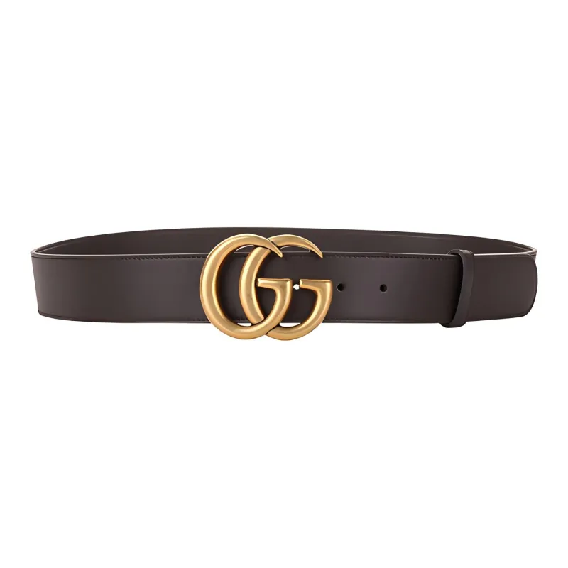 GUCCI Double G Buckle Leather Belt 1.5'W-1