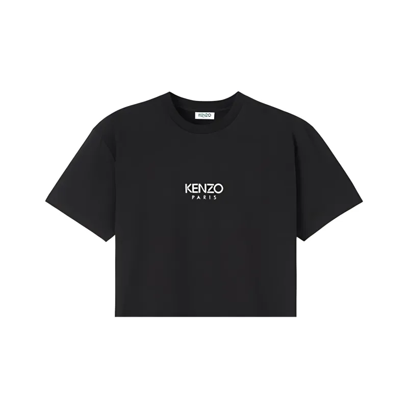 KENZO Letter Logo T Shirts Women's Black-1