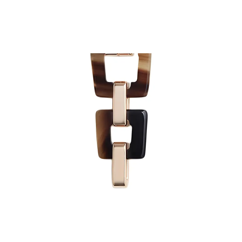 HERMES Ox Horn Earrings Women's Brown-2