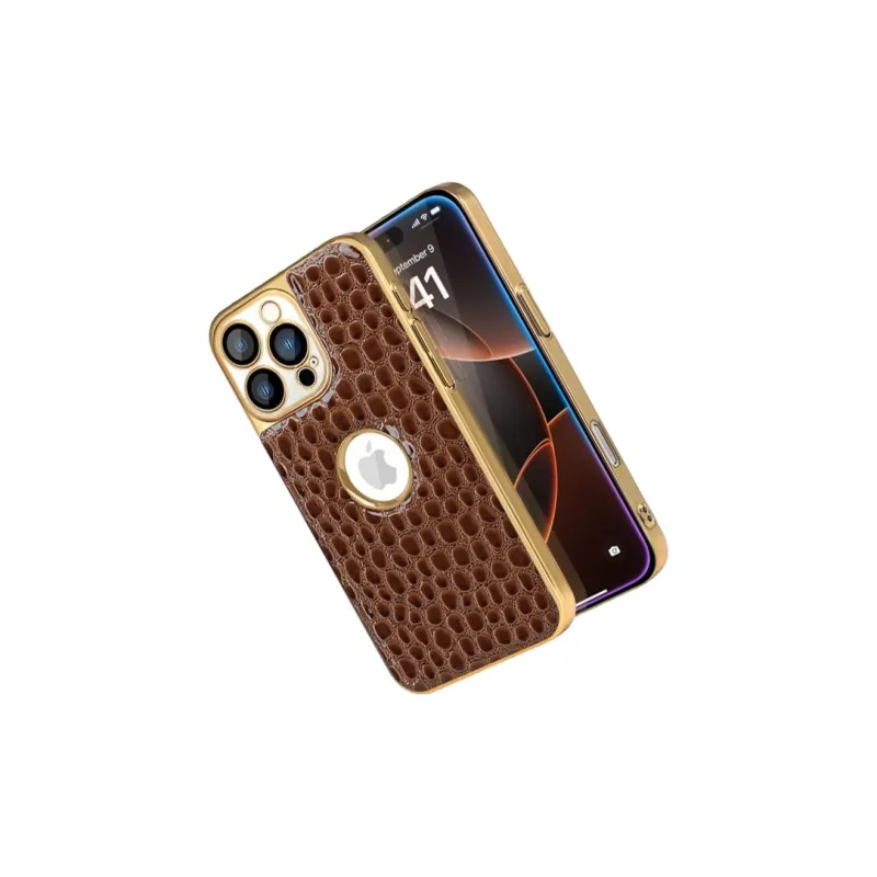 Kona Chun Genuine Leather Material Classic Impact Resistant Dust Resistant Snake Skin Phone Cases-9