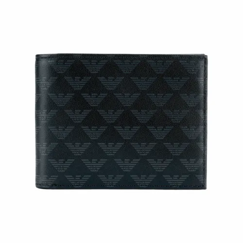 EMPORIO ARMANI Cow Leather Wallet Men's Black