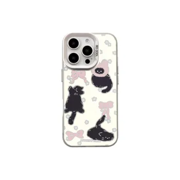 Wei Xin Acrylic Material Bow Tie Black Cat Phone Cases Compatible With IPhone 16/15 Pro Max/Apple 13/14 Pro/Max