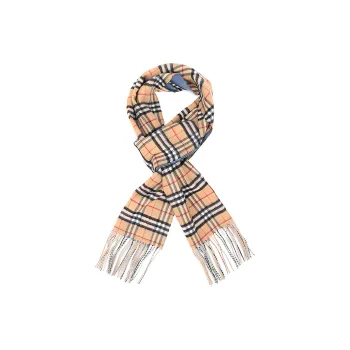 Burberry VINTAGE Knit Scarves Men Stone Blue Plaid