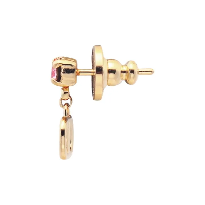 Valentino Brass, Crystal Earrings Unisex Gold-2