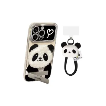 Sopi TPU Material Electroplated Large Window Panda Phone Cases Compatible With IPhone 16/15 Pro Max/Apple 13/14 Pro/Max
