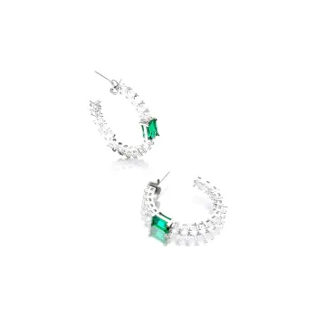 CHIARA FERRAGNI Brass Zircon Earrings Women's Green