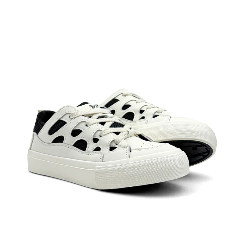 Mengsai Anti Slip Wear Resistant Low Top Skateboard Shoes Men's Black-3