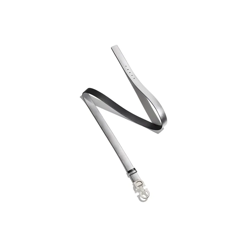 Ferragamo Gancini Leather Belts Women's Silver-2