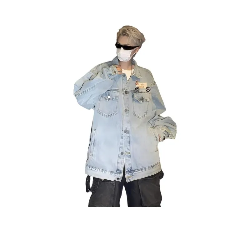NEAR HERE Denim Jackets Unisex-10