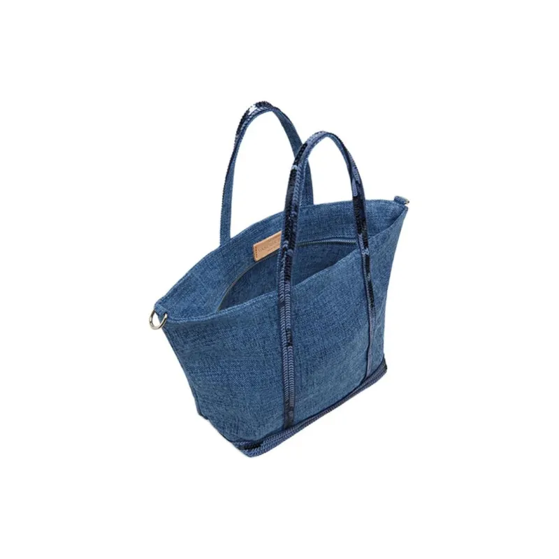 Vanessa Bruno Linen Handbag Trumpets Unisex Blue-2