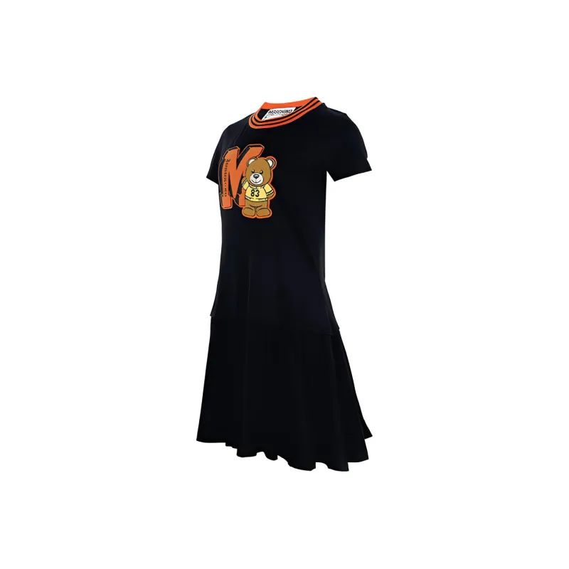 MOSCHINO Short Sleeved Dresses Women's Black-2