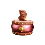 Red Drum Lion[Diameter Approx. 10.5cm Height Approx. 11.8cm]