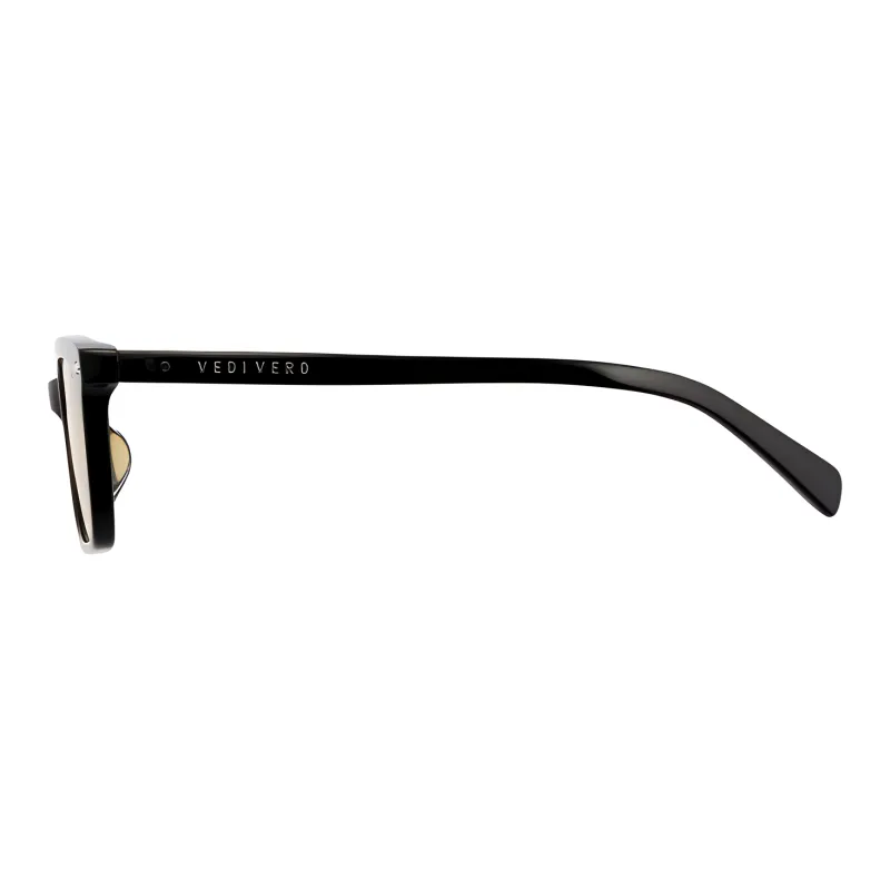 VEDI VERO Acetate Irregular Shape Sunglasses Unisex Black-2