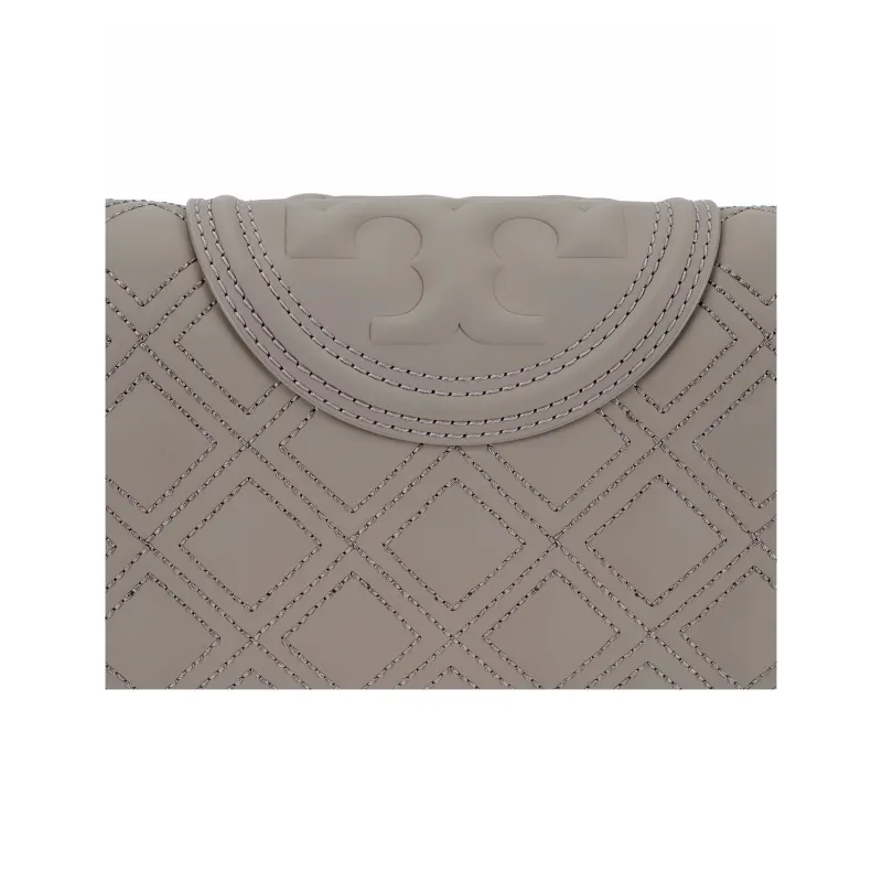 TORY BURCH Fleming Polyurethane Messenger Bag, Shoulder Bag, Crossbody Bag Women's Gray-4