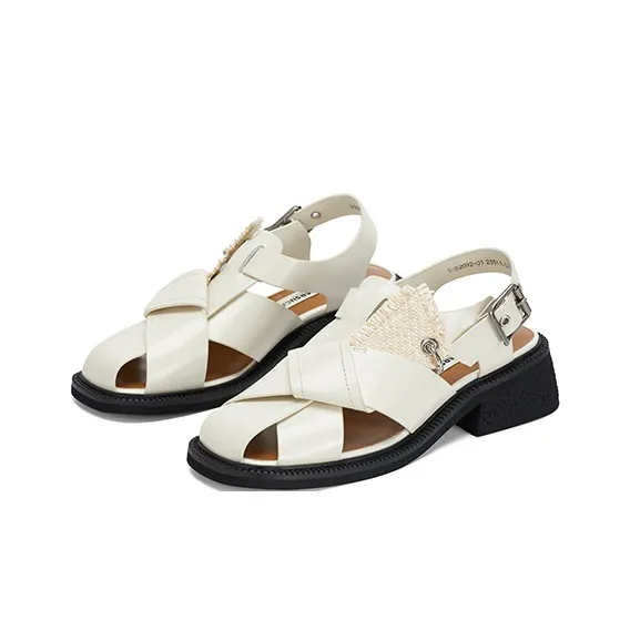 SUGARSU Roman Sandals Women's Ecru-1