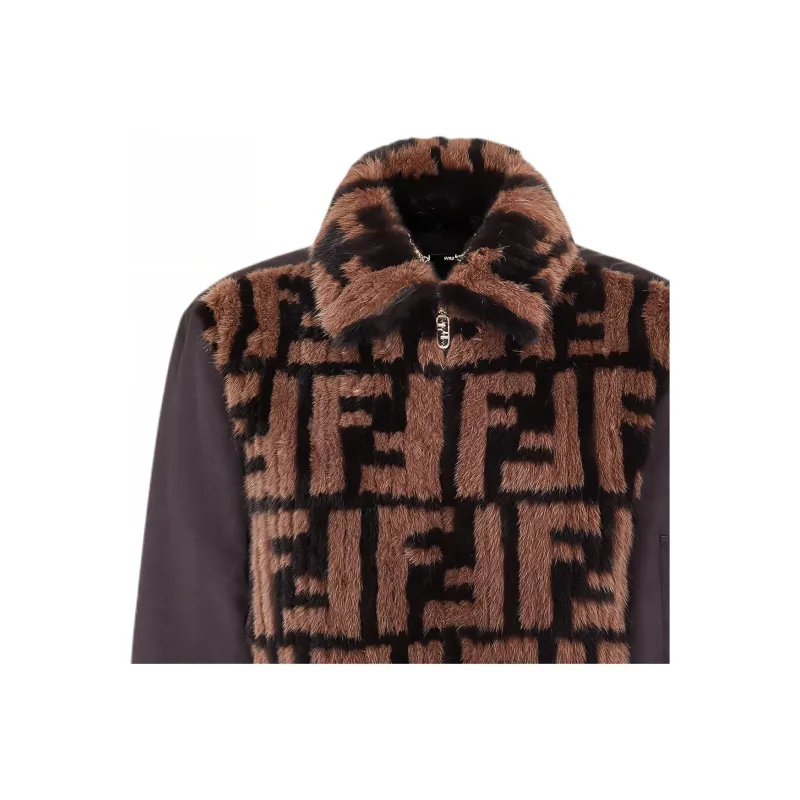 FENDI Ff Motif Cropped Bomber Jacket-4
