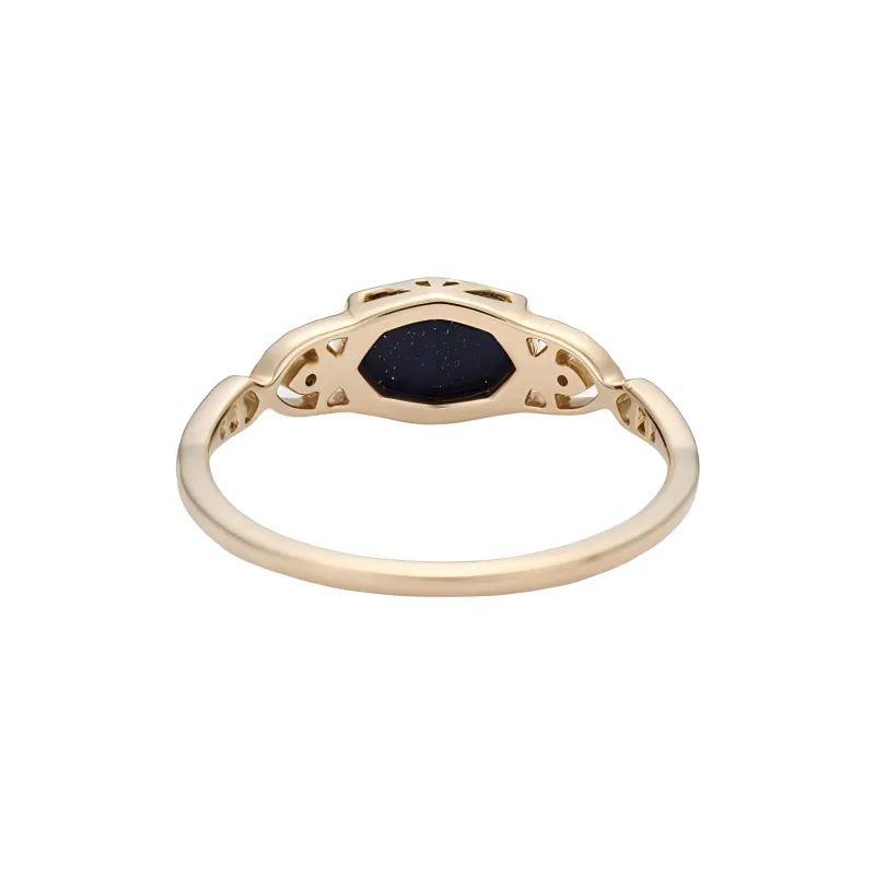 Agete K5 Labradorite Amethyst Gold Rings Women's Gold-2