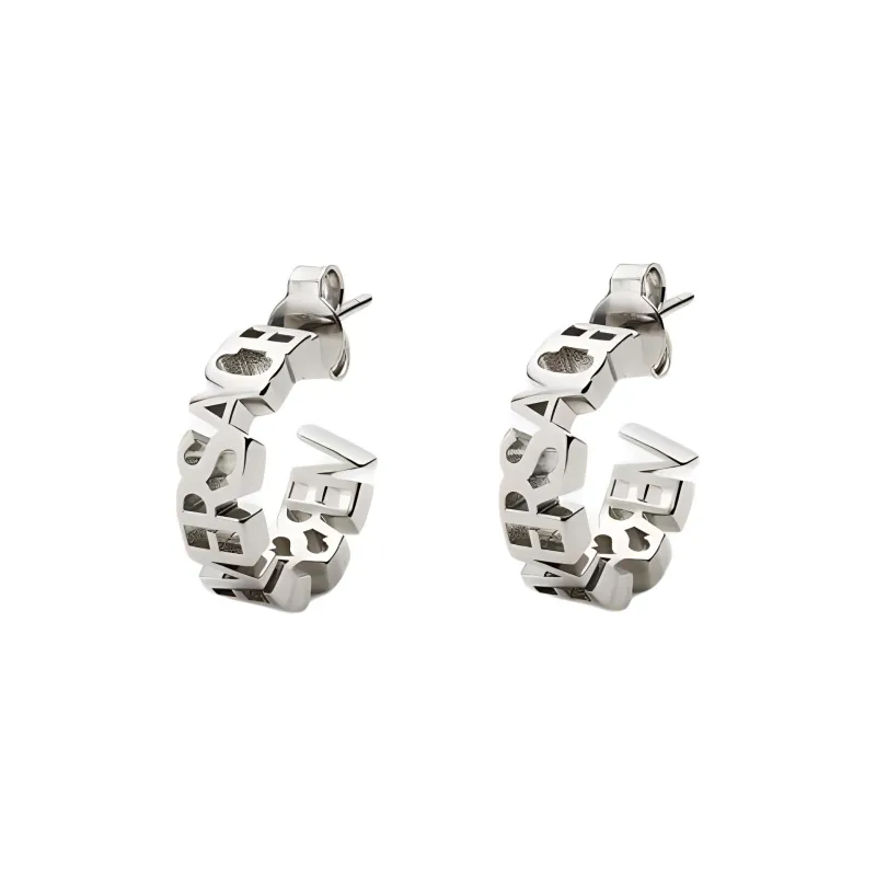 VERSACE Logo Lettering Earrings-0