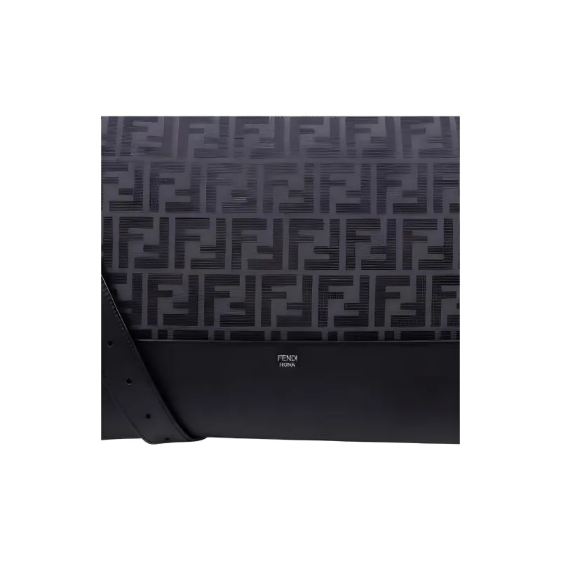 FENDI Leather Clutch Trumpets Men's Black-4
