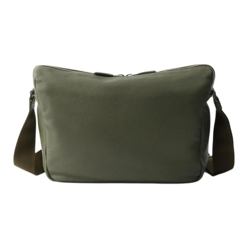 PRADA Cow Leather Shoulder Bag Medium Size Men's Dark Olive Green-2