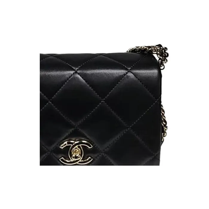 CHANEL Lambskin Flap Bag, Shoulder Bag, Crossbody Bag Women's Black-2